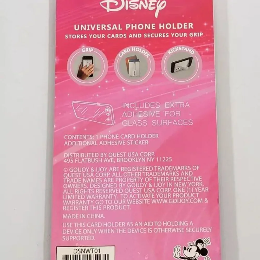 Disney Minnie Mouse Red Universal Phone‎ vegan leather Wallet Grip Kickstand NW
